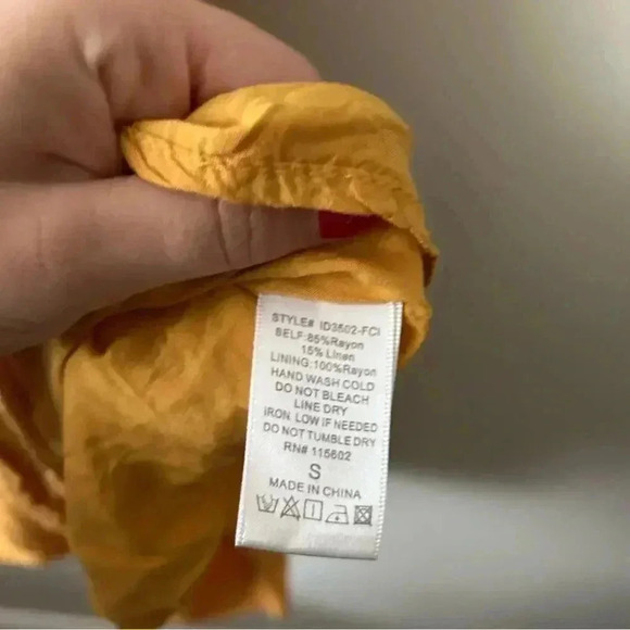 All in favor Nordstrom mustard coloured  dress S boho/festival - Picture 6 of 7